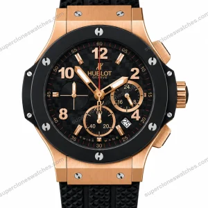 Super-Clone-Hublot-Big-Bang-Rose-Gold-Black-Carbon-Dial-Rubber-Strap-1
