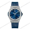 Super-Clone-Hublot-Classic-Fusion-Diamonds-Moissanite-Pave-42mm-Blue-Dial-–-Cu-1