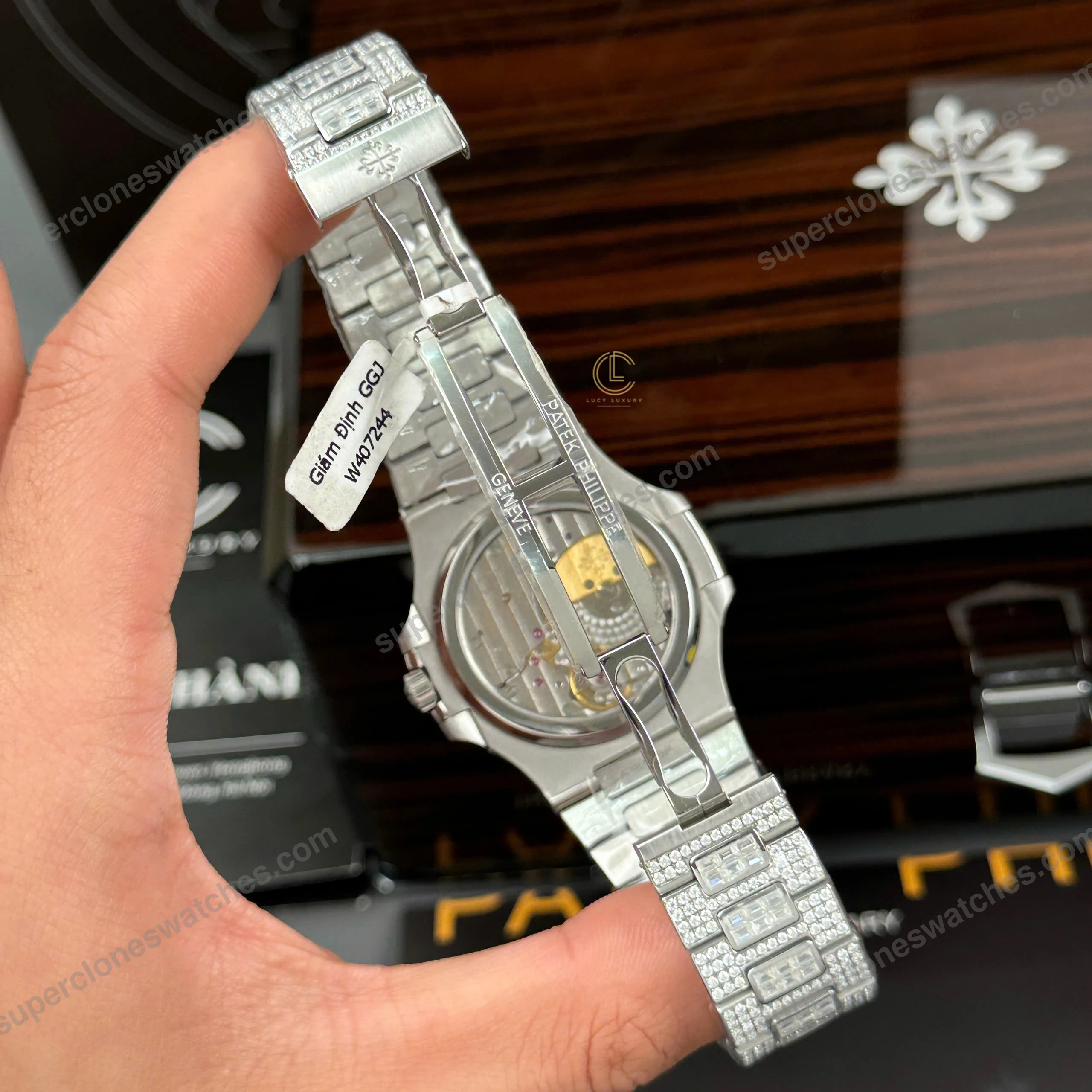 Super-Clone-Patek-Philippe-Nautilus-57121A-40mm-Custom-Full-Moissanite-Baguette-9