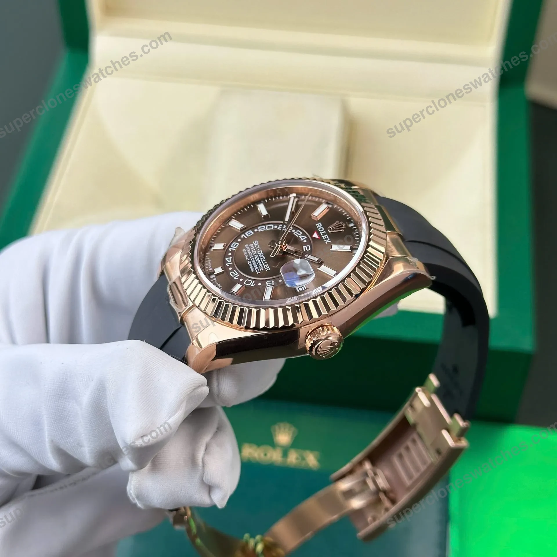 Super-Clone-Rolex-Sky-Dweller-Chocolate-Dial-336235-5
