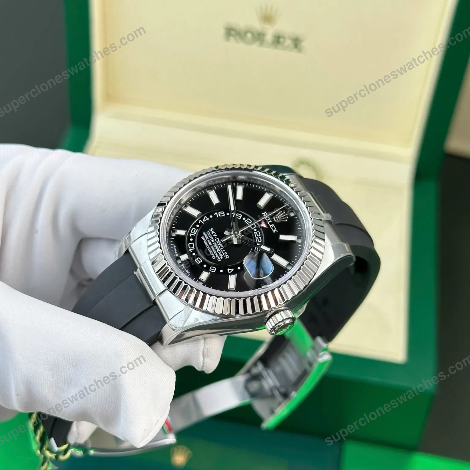 Super-Clone-Rolex-Sky-Dweller-Bright-black-Dial-336239-5