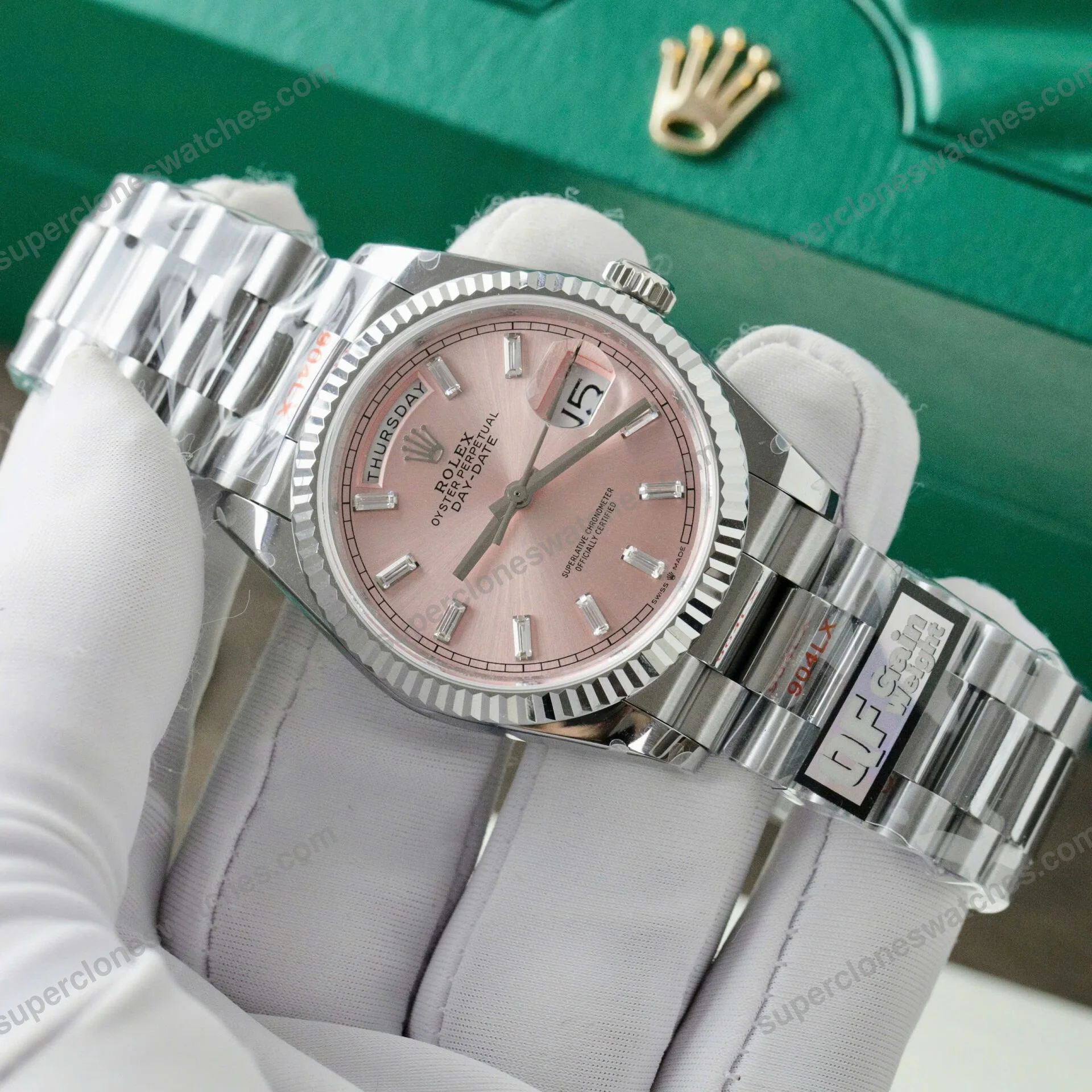 Super-Clone-Rolex-Day-Date-Pink-Diamond-Dial-128236-0024-36-mm-3