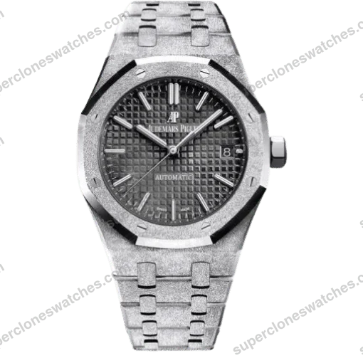 Super-Clone-Audemars-Piguet-Royal-Oak-Frosted-Gold-41mm-Black-1