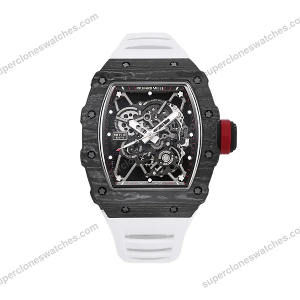 Super-Clone-Richard-Mille-RM-35-01-Richard-Mille-Rafa-Cacbon-NTPT-White-Strap-42-1-1