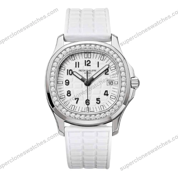Super-Clone-Patek-Philippe-Aquanaut-5067A-025-35.6mm-White-Dial-Diamond-Bezel-Mo-1