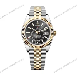 Super-Clone-Rolex-Sky-Dweller-Bright-black-Dial-336933-Jubilee-1