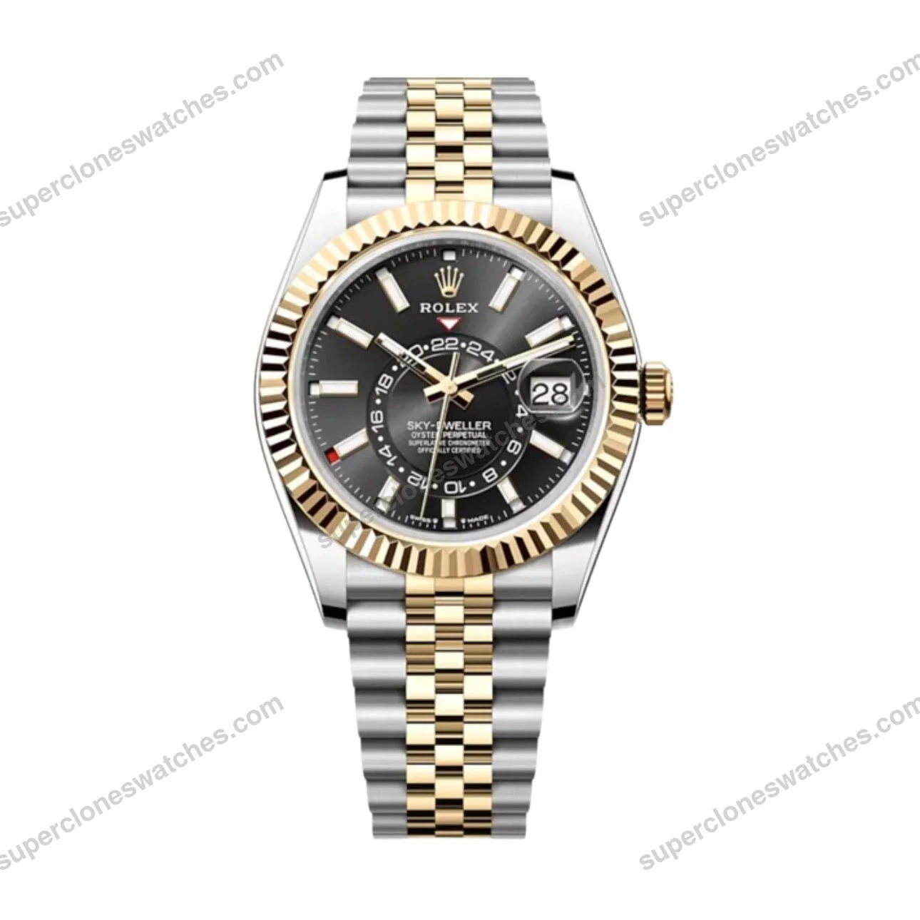 Super-Clone-Rolex-Sky-Dweller-Bright-black-Dial-336933-Jubilee-1