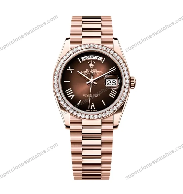 Super-Clone-Rolex-Day-Date-Brown-Ombre-Dial-128345rbr-0075-36-mm-1