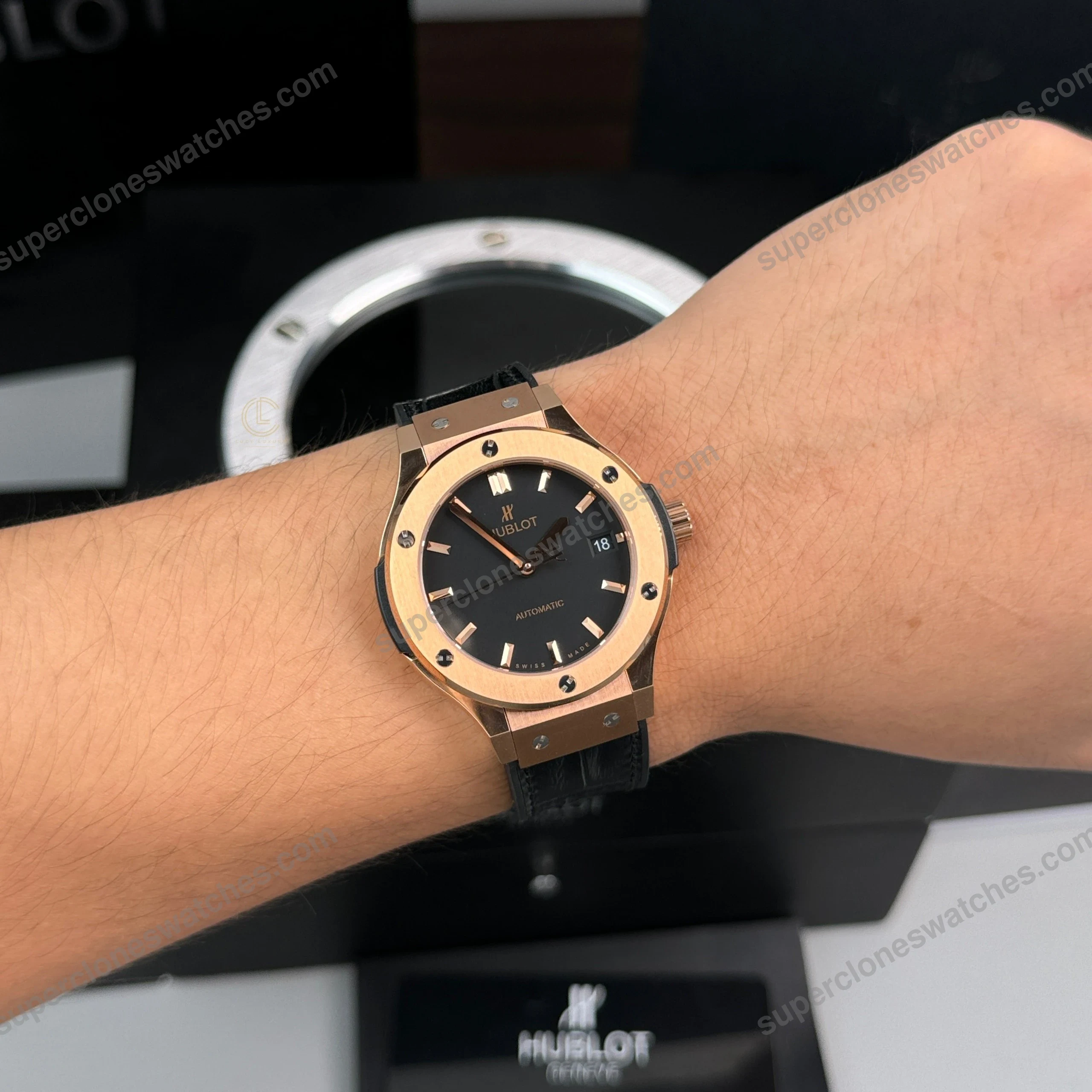 Super-Clone-Hublot-Classic-Fusion-Rose-Gold-Titanium-38mm-Black-Dial-Unisex-Size-4