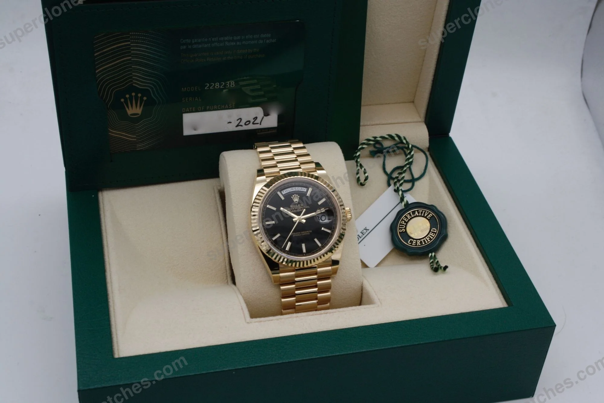 Super-Clone-Rolex-Day-Date-Black-Dial-228238-40-mm-10