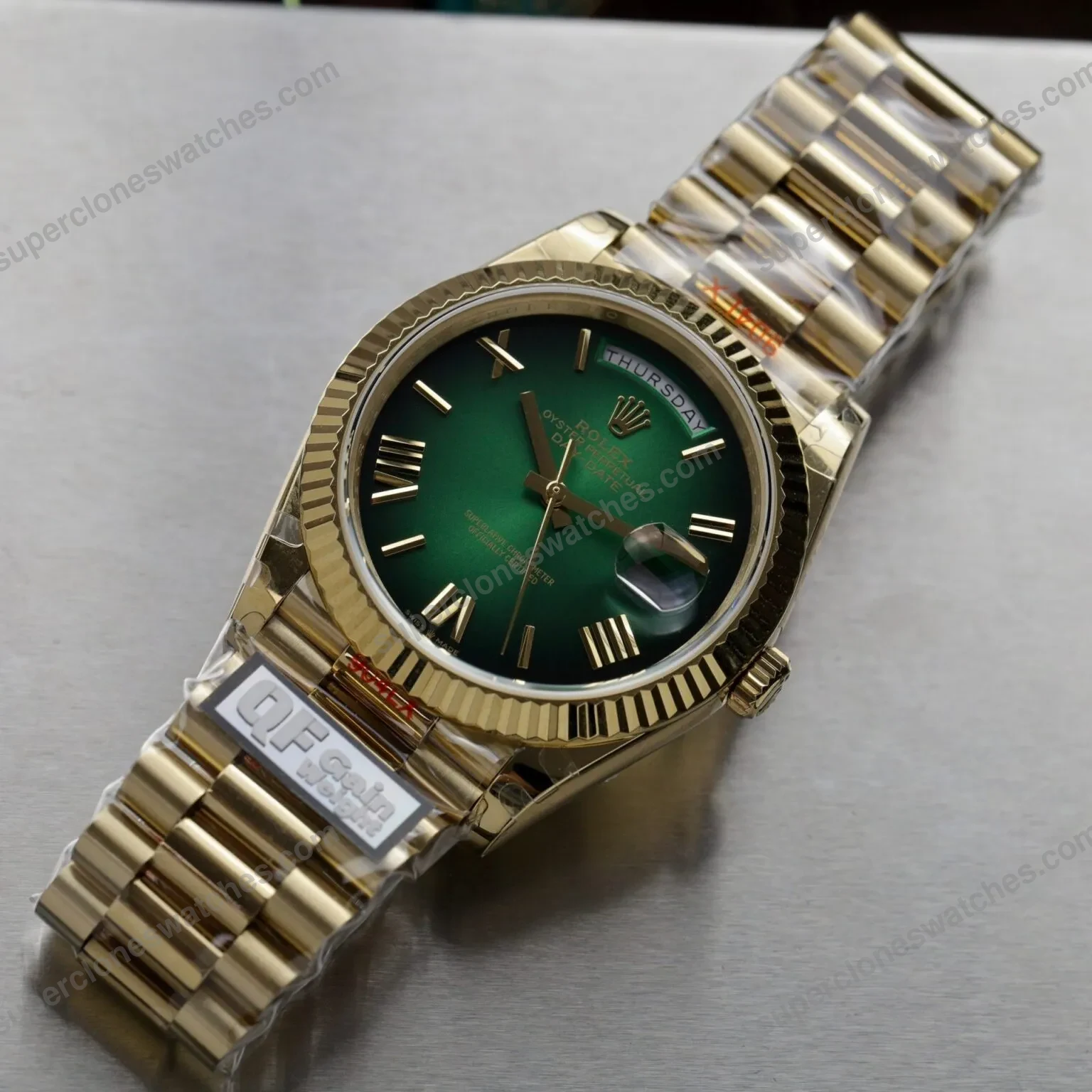 Super-Clone-Rolex-Day-Date-Green-Ombre-Dial-128238-0118-36-mm-3
