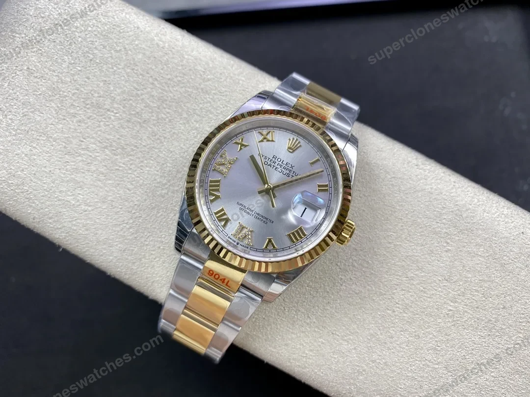super-clone-rolex-datejust-white-roman-dial-126233-0030-36-mm-view-9