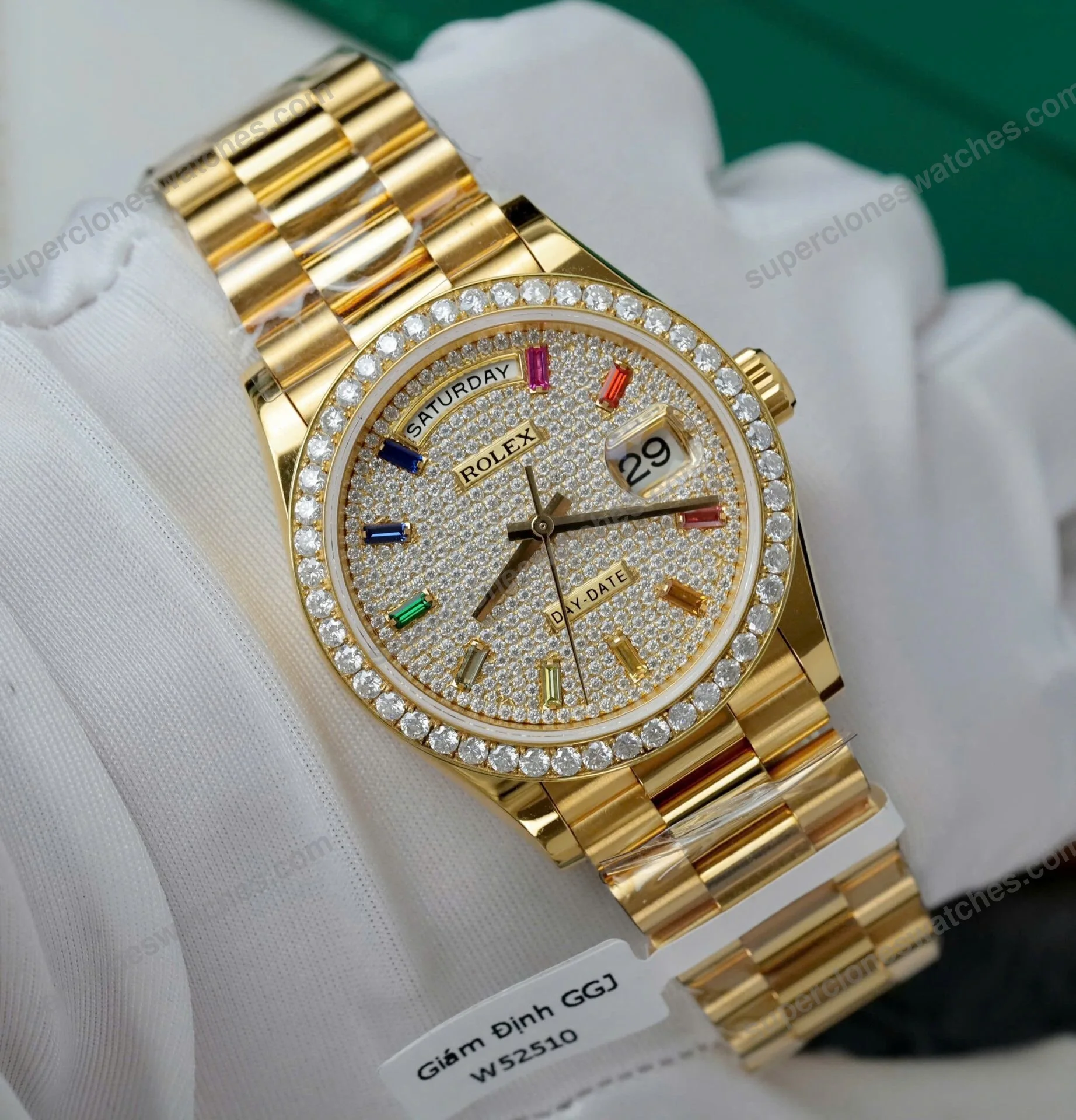 Super-Clone-Rolex-Day-Date-Diamond-Paved-Dial-128348rbr-0030-36-mm-4