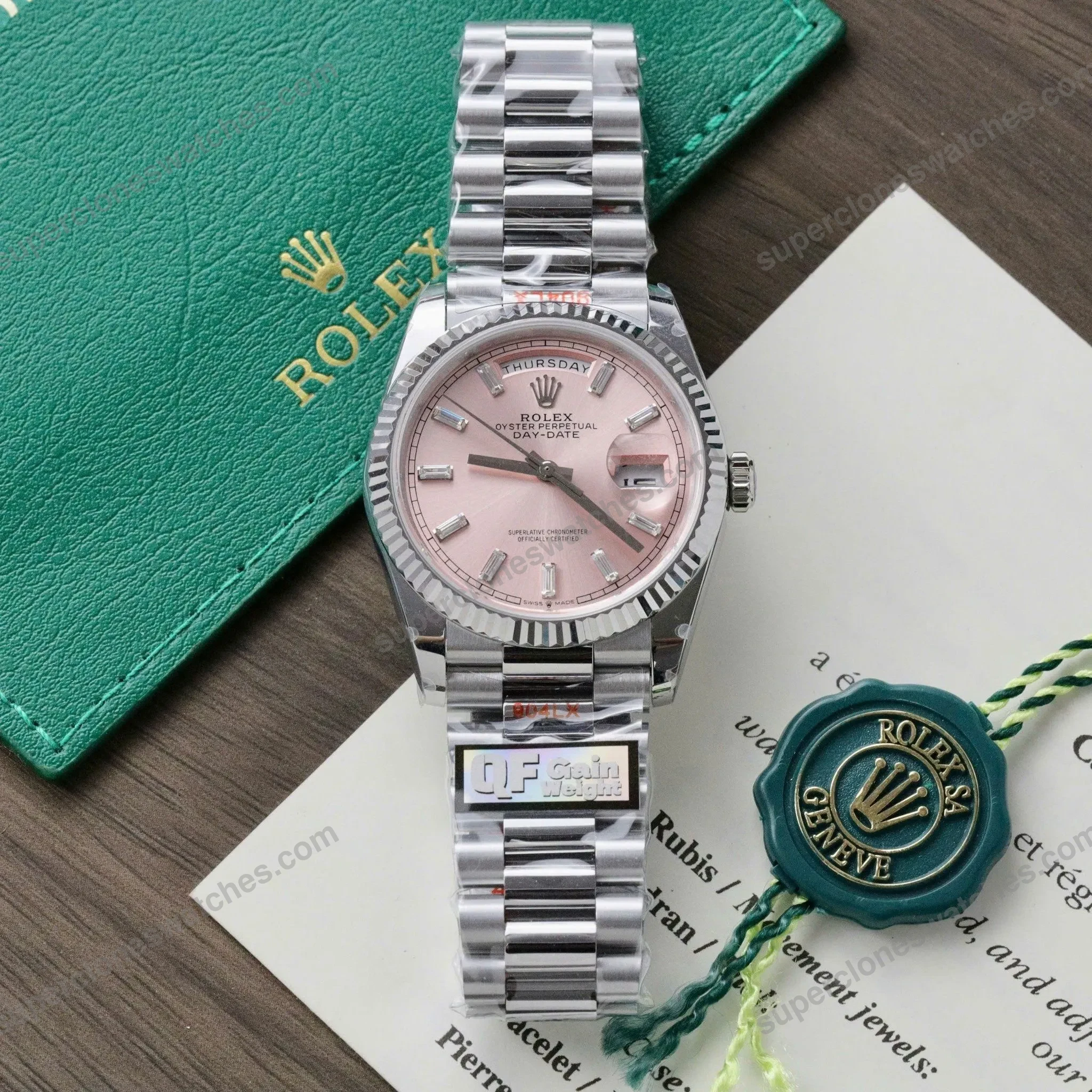 Super-Clone-Rolex-Day-Date-Pink-Diamond-Dial-128239-0071-36-mm-2
