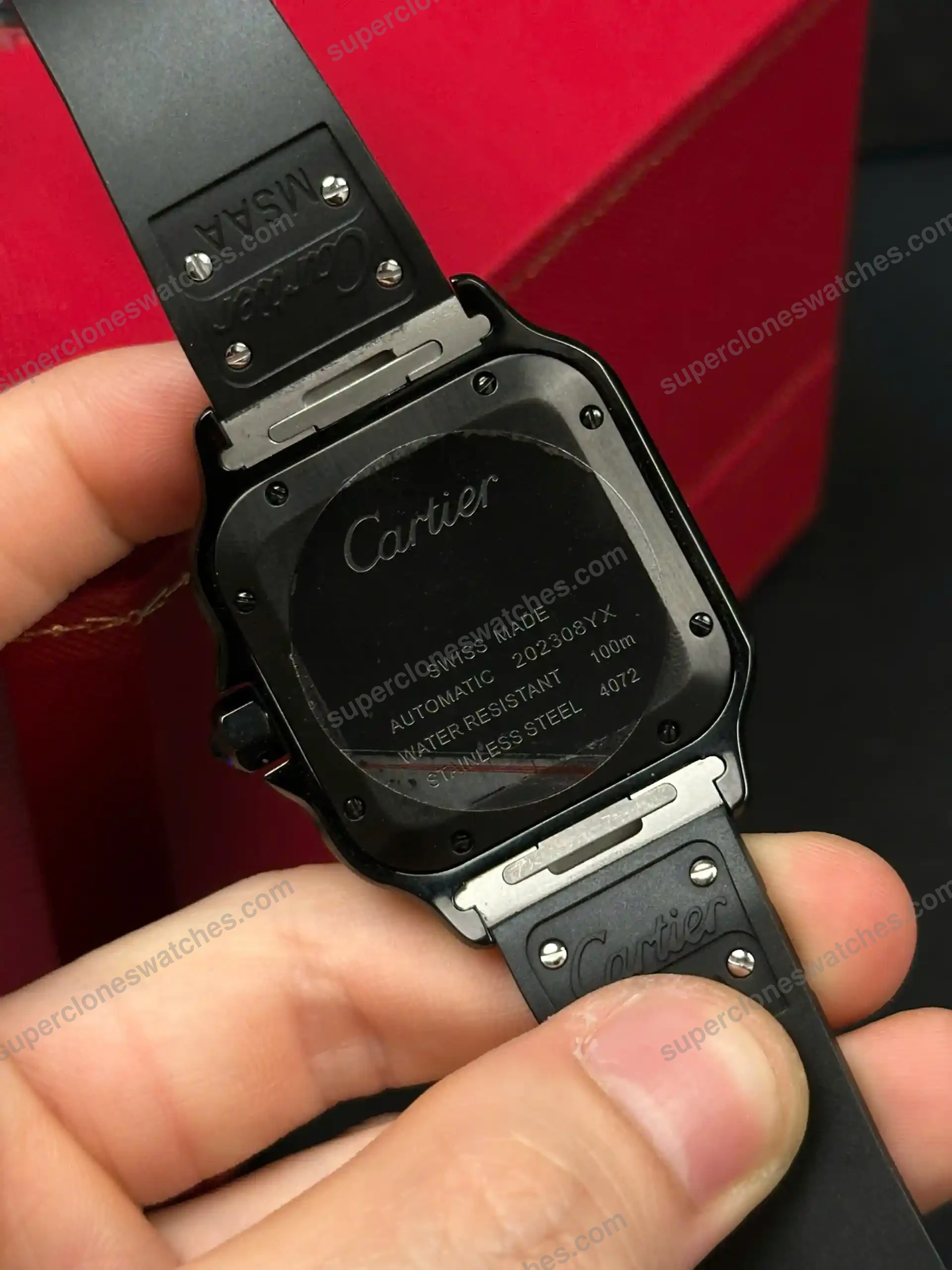 Super-Clone-Cartier-Santos-De-Cartier-CRWSSA0039-39.8mm-Ceramic-8211-7
