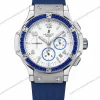 Super-Clone-Hublot-Big-Bang-Silver-Blue-Diamond-Bezel-White-Dial-Rubber-Strap