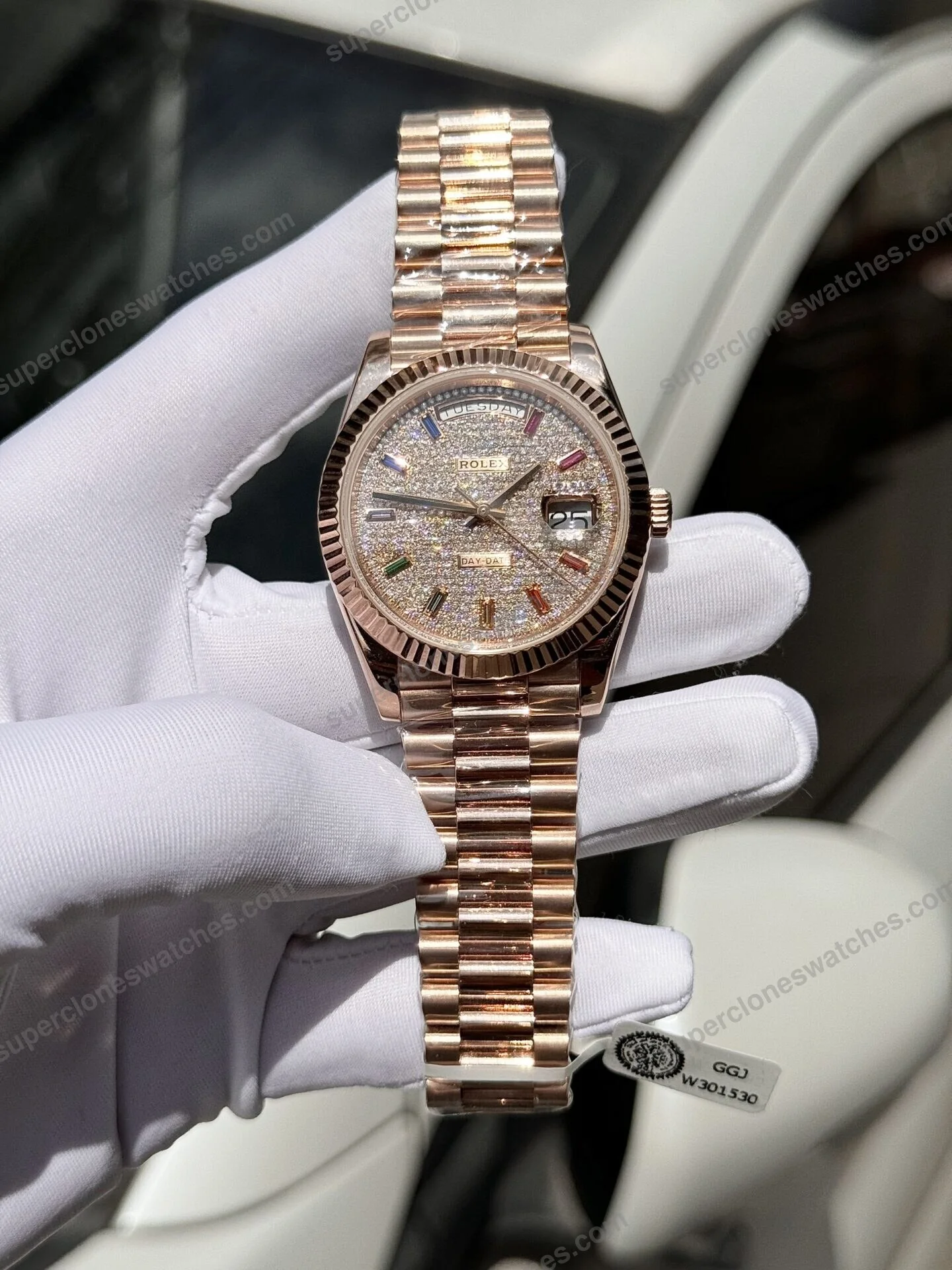 Super-Clone-Rolex-Day-Date-Diamond-Paved-Dial-128235-0039-36-mm-2