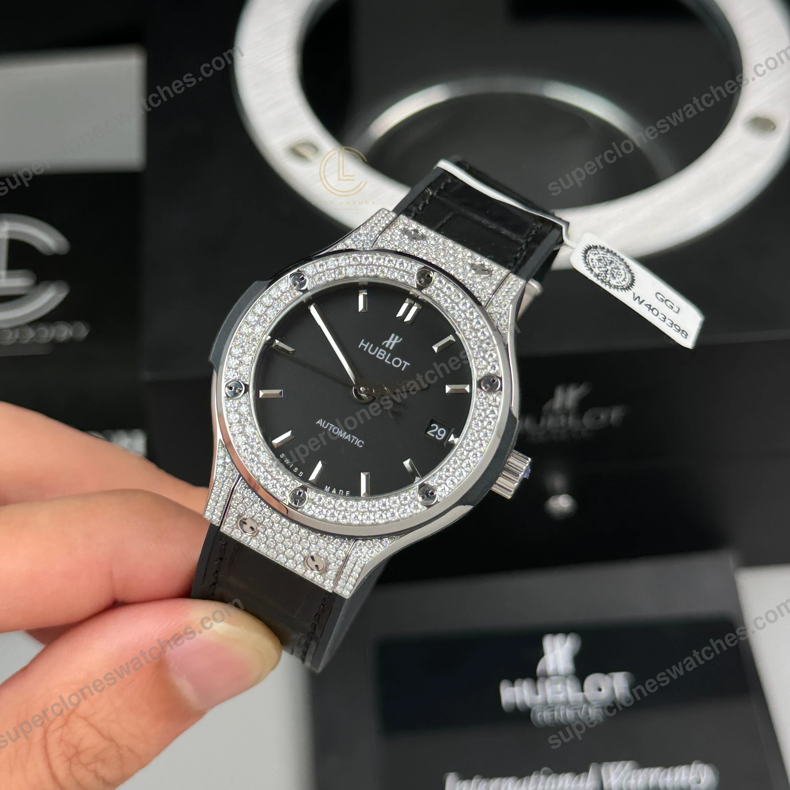 Super-Clone-Hublot-Classic-Fusion-Diamonds-Moissanite-Pave-38mm-Black-Dial-–-H-4
