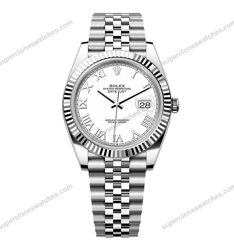 Super-Clone-Rolex-Datejust-White-Roman-Dial-126334-0024-41-mm-1