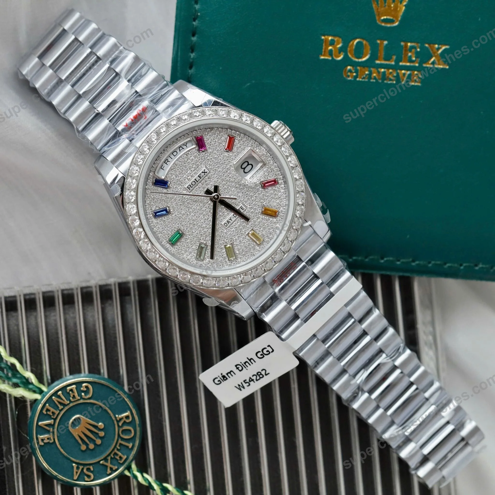 Super-Clone-Rolex-Day-Date-Diamond-Paved-Dial-128399tbr-0005-36-mm-2
