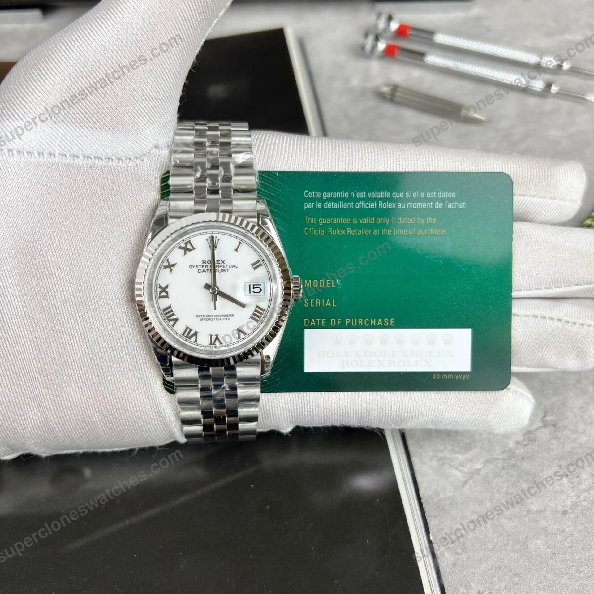Super-Clone-Rolex-Datejust-White-Roman-Dial-126334-0024-41-mm-2