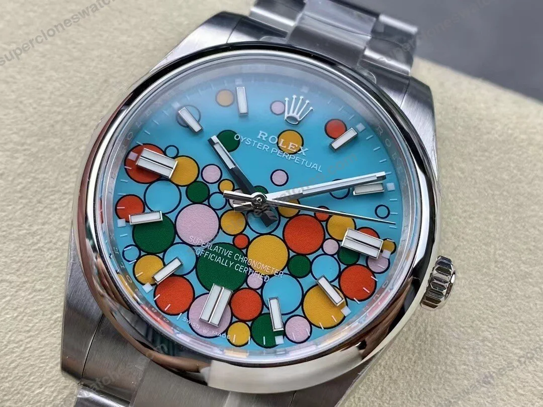 Super-Clone-Rolex-Oyster-Perpetual-Turquoise-Dial-124300-41-mm-3