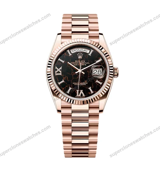 Super-Clone-Rolex-Day-Date-Eisenkiesel-Diamond-Dial-128235-0041-36-mm-1