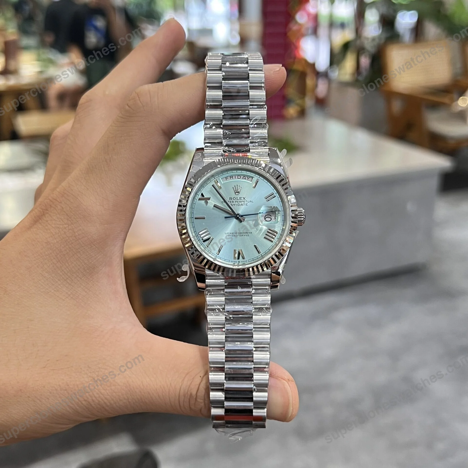 Super-Clone-Rolex-Day-Date-Ice-Blue-Dial-228236-0012-40-mm-3