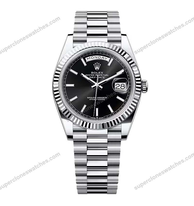 Super-Clone-Rolex-Day-Date-Bright-Black-Dial-228236-0003-40-mm-1