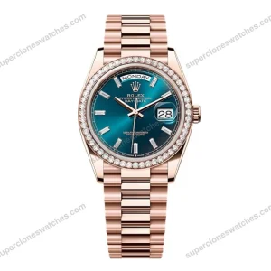 Super-Clone-Rolex-Day-Date-Blue-Green-Diamond-Dial-128345rbr-0083-36-mm-1