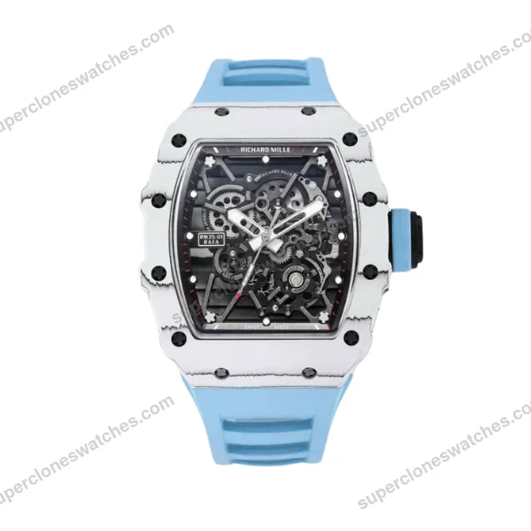Super-Clone-Richard-Mille-RM-35-01-Richard-Mille-Rafa-Cacbon-NTPT-Blue-Strap-42m-1