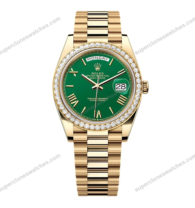 Super-Clone-Rolex-Day-Date-Green-Dial-228348RBR-0040-40-mm-1