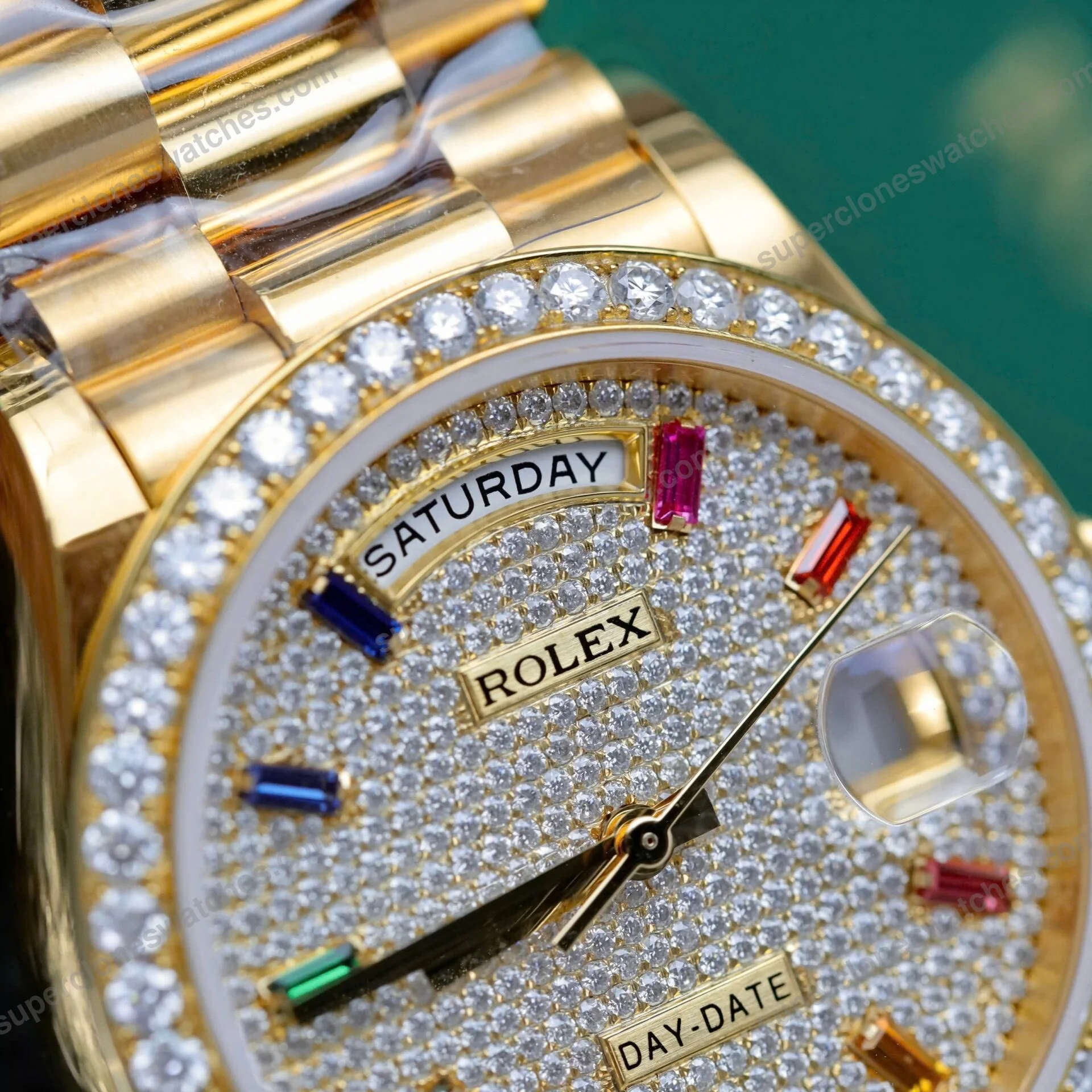 Super-Clone-Rolex-Day-Date-Diamond-Paved-Dial-128348rbr-0030-36-mm-6