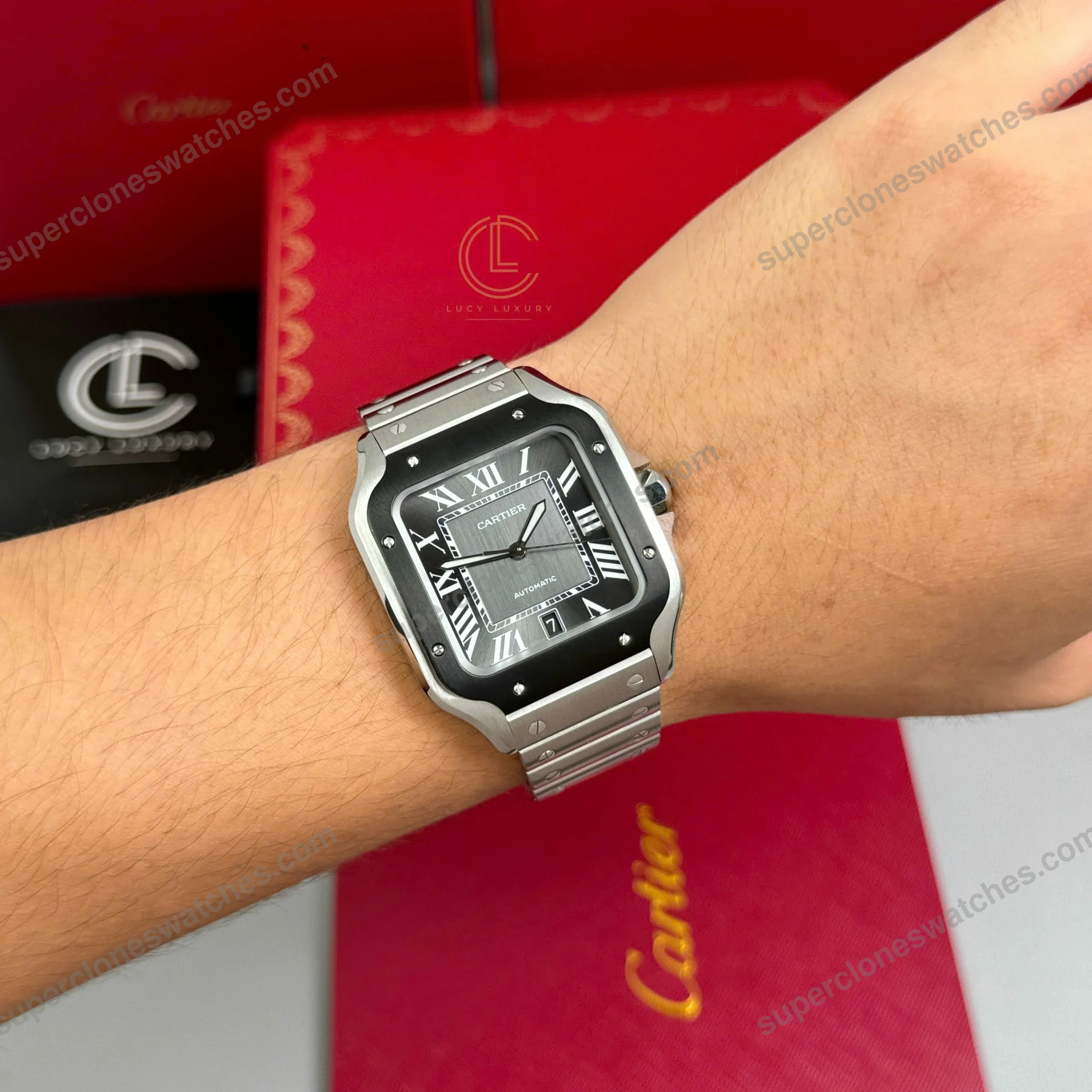 Super-Clone-Cartier-Santos-De-Cartier-Ceramic-CRWSSA0037-39.8mm-Miyota.9015-5
