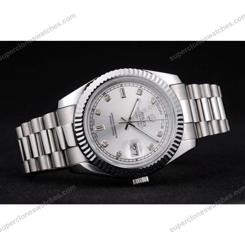 Super-Clone-Rolex-Day-Date-Silver-Dial-41995-40-mm-4