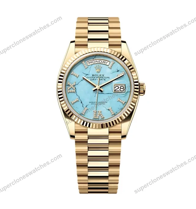Super-Clone-Rolex-Day-Date-Turquoise-Diamond-Dial-128238-0071-36-mm-1