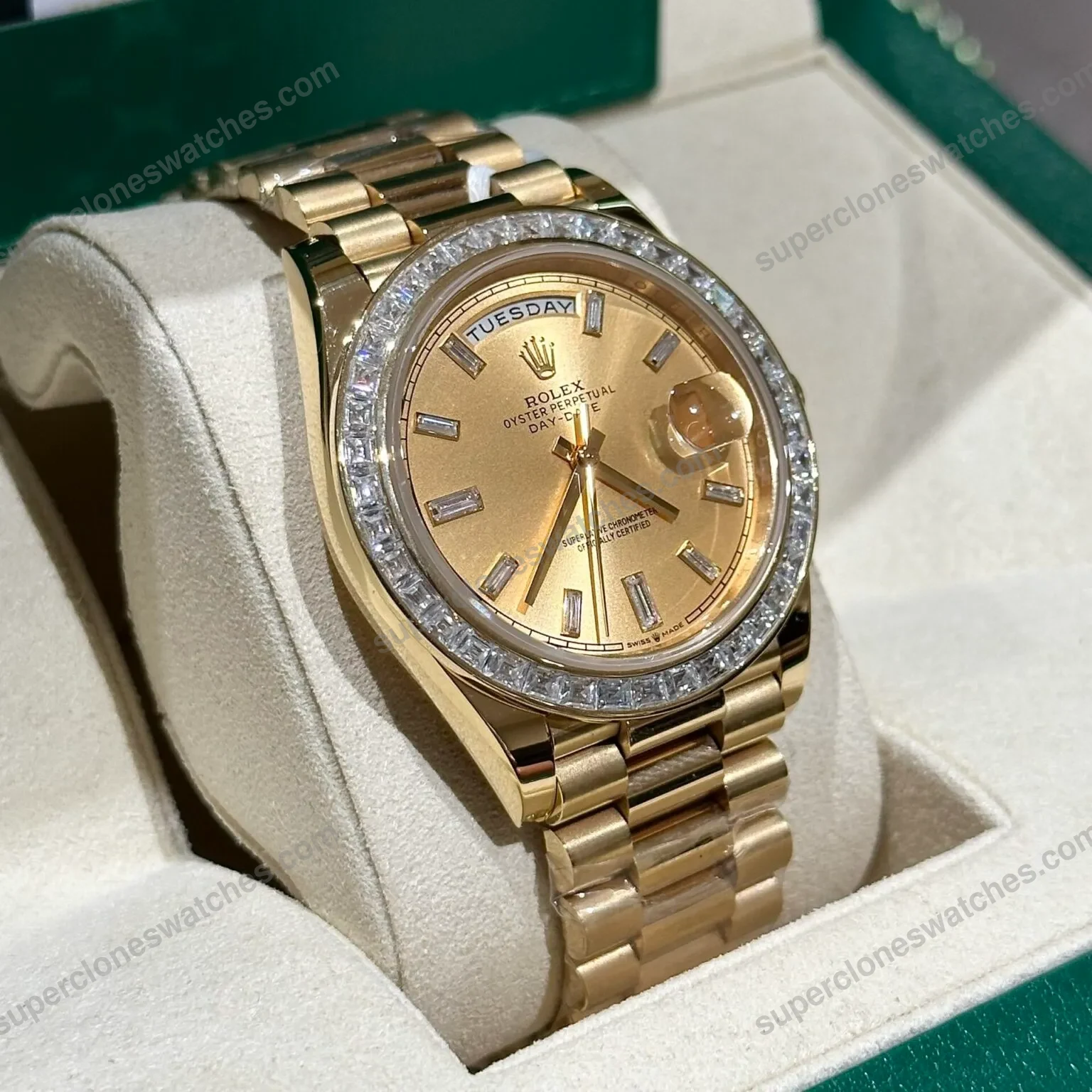 Super-Clone-Rolex-Day-Date-Champagne-Diamond-Dial-228348rbr-0002-40-mm-3