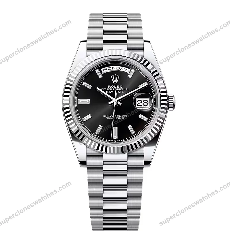 Super-Clone-Rolex-Day-Date-Bright-Black-Diamond-Dial-228236-0004-40-mm-1