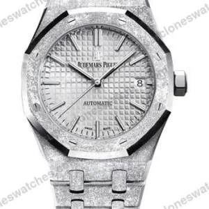 Super-Clone-Audemars-Piguet-Royal-Oak-Frosted-Gold-41mm-Silver-Dial-Steel-1