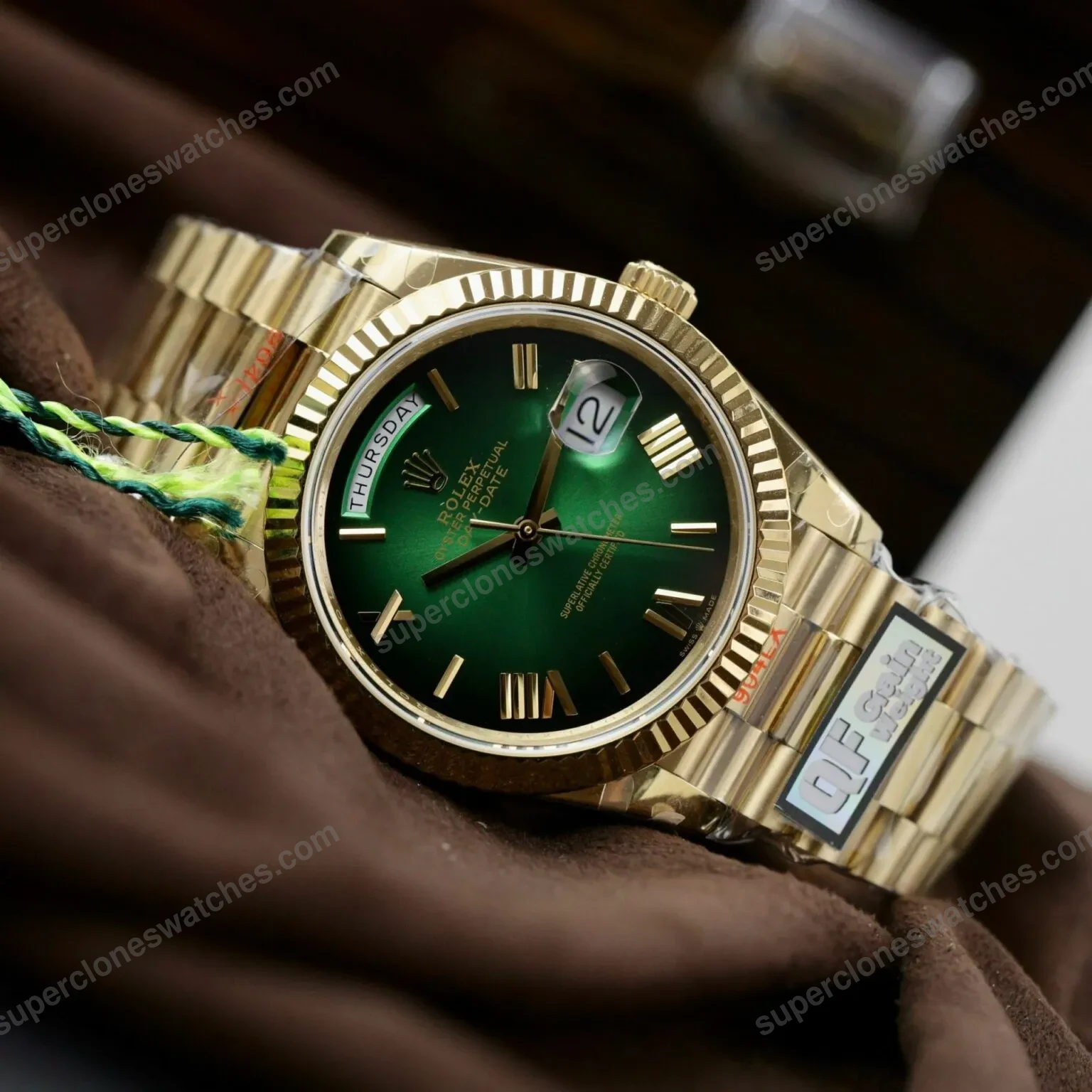 Super-Clone-Rolex-Day-Date-Green-Ombre-Dial-128238-0118-36-mm-4