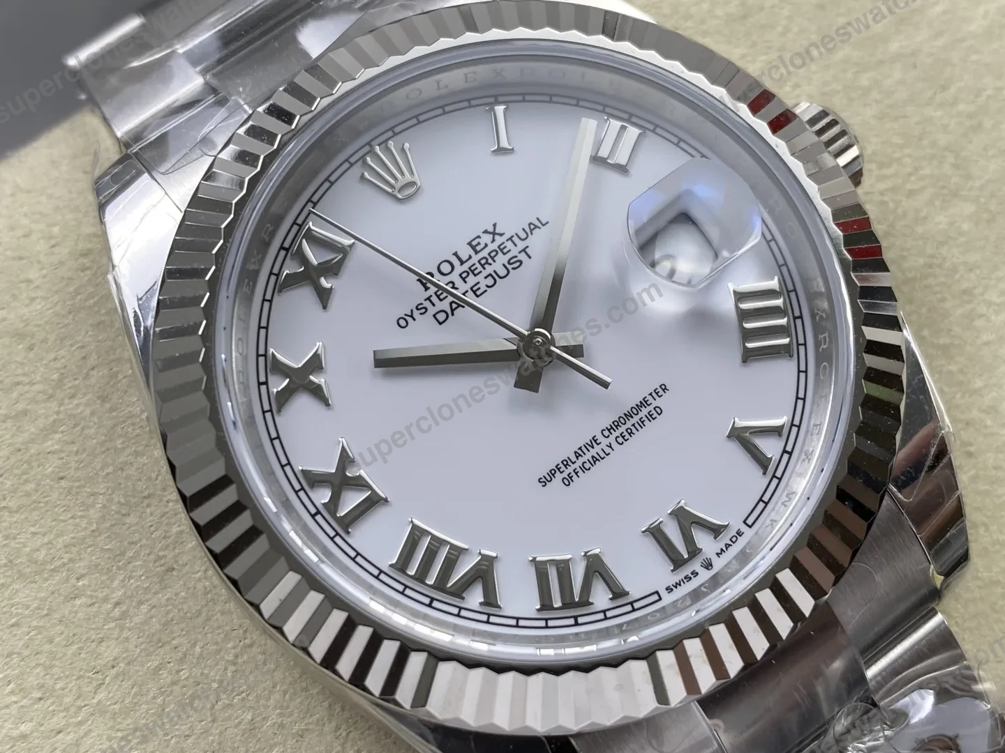 super-clone-rolex-datejust-white-roman-dial-126334-0023-41-mm-view-2-2