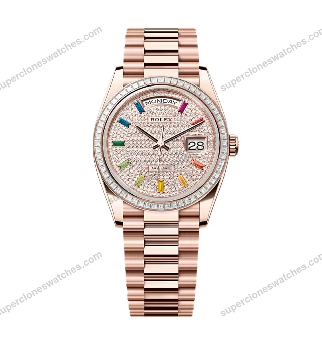 Super-Clone-Rolex-Day-Date-Diamond-Paved-Dial-128395tbr-0008-36-mm-1