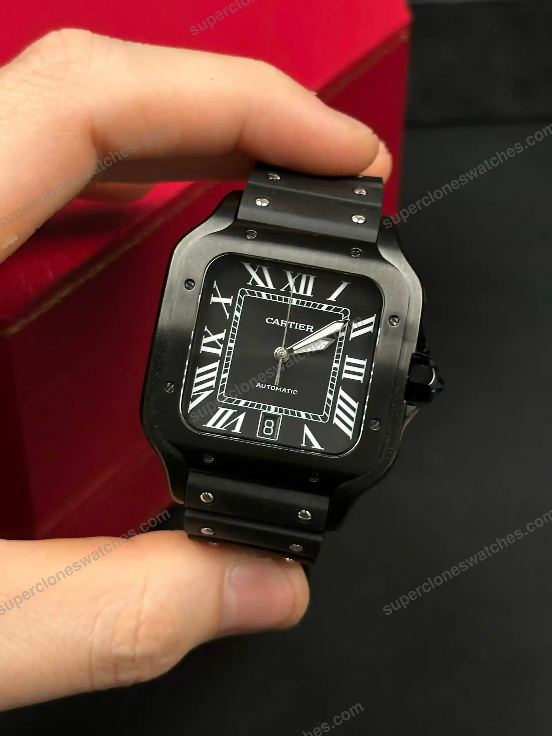 Super-Clone-Cartier-Santos-De-Cartier-CRWSSA0039-39.8mm-Ceramic-8211-2