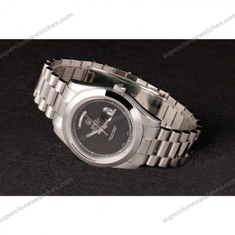 Super-Clone-Rolex-Day-Date-Black-Dial-80294-40-mm-4