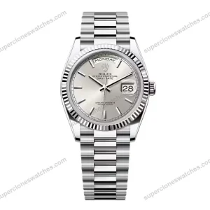 Super-Clone-Rolex-Day-Date-Silver-Dial-128236-0001-36-mm-1