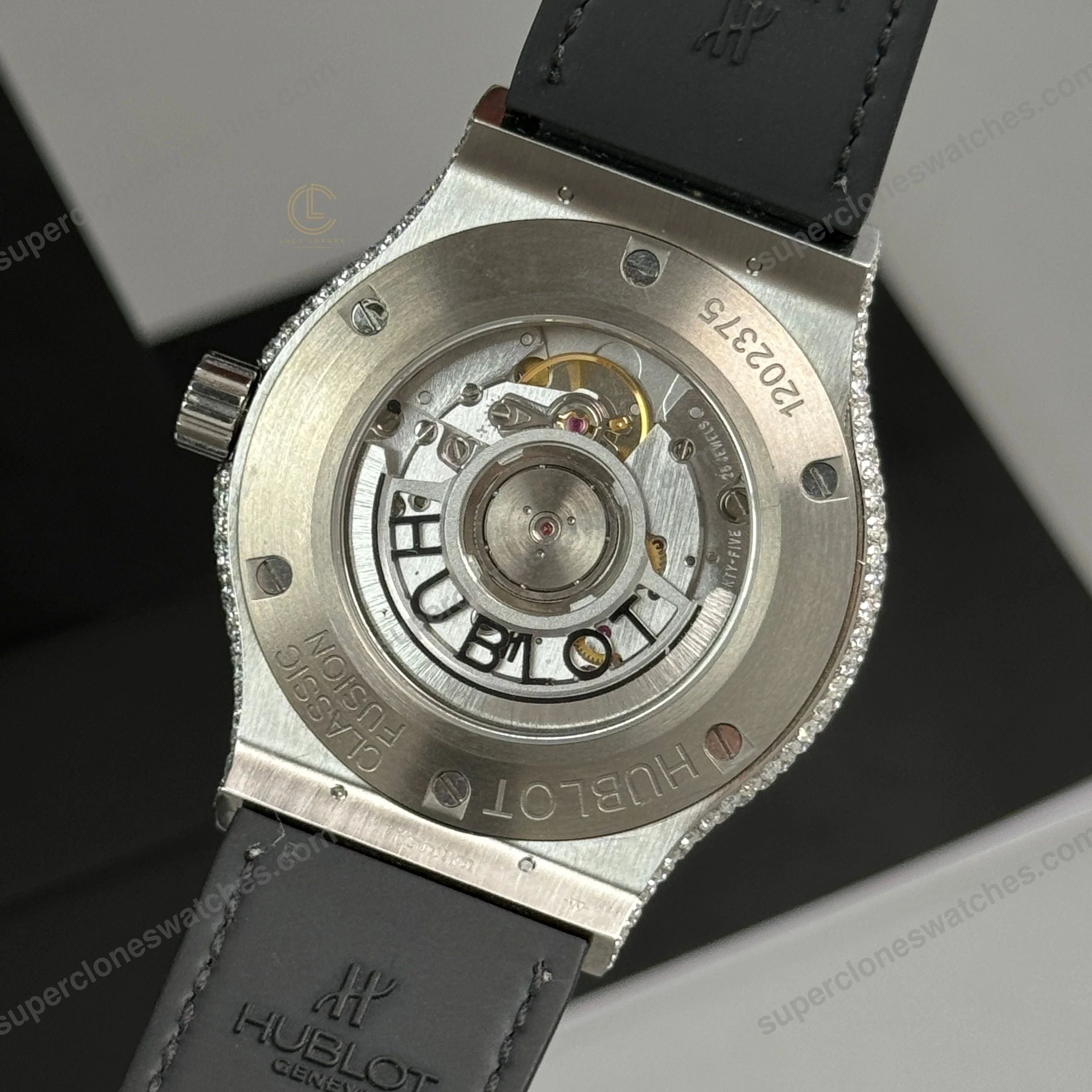 Super-Clone-Hublot-Classic-Fusion-SKULL-Full-Diamonds-Moissanite-Pave-42mm-Black-6