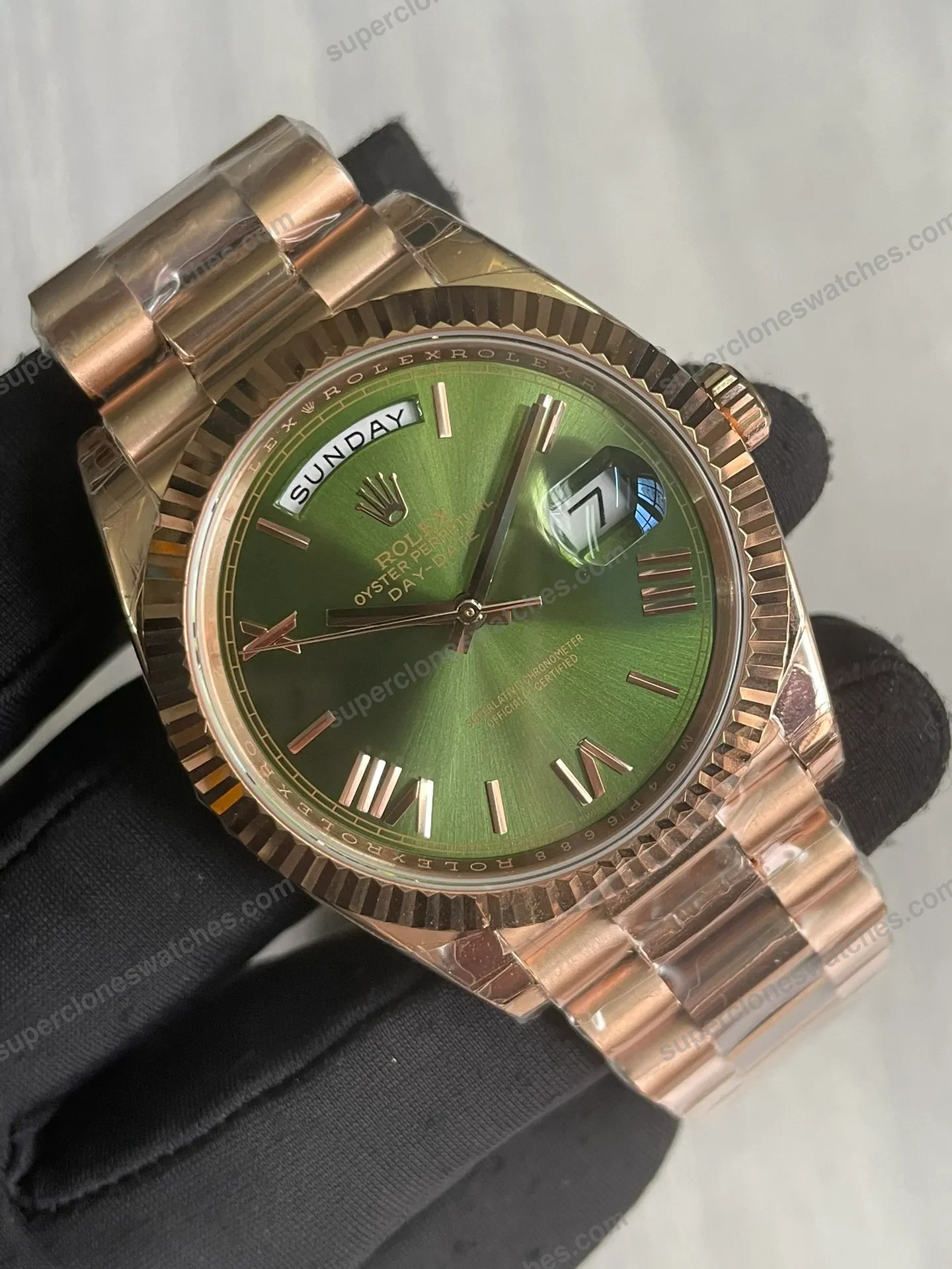 Super-Clone-Rolex-Day-Date-Olive-Dial-128235-36-mm-8