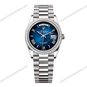 Super-Clone-Rolex-Day-Date-Blue-Ombre-Dial-128399tbr-0021-36-mm-1