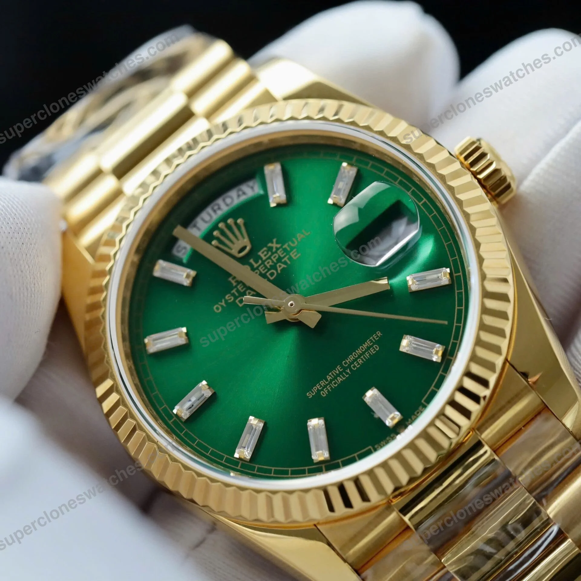 Super-Clone-Rolex-Day-Date-Bright-Green-Diamond-Dial-128238-0130-36-mm-5
