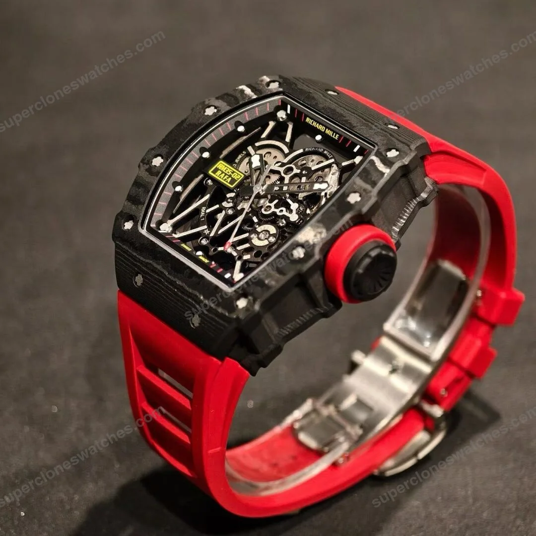 Super-Clone-Richard-Mille-RM-35-02-Carbon-TPT-Purple-AR-Sapphire-Rubber-Strap-2